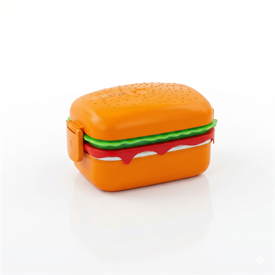 97101 Hamburger Çelik Lunch Box Beslenme Kabı 1,3 L Öğün Taşıma