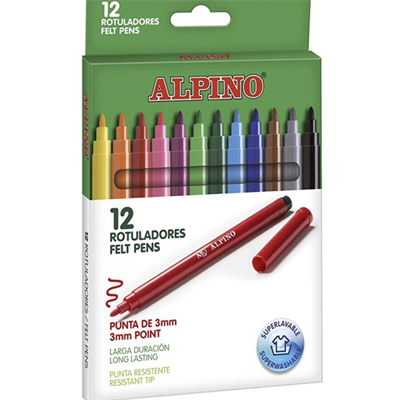 Alpino AR-1002 Keçeli Kalem 12 Lı | Yıldızlar
