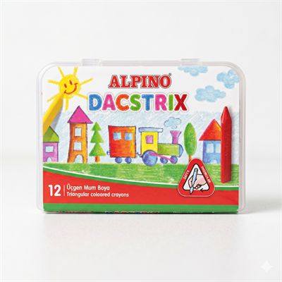 Alpino Dacstrix 24 Renk Üçgen Mum Boya Plastik Çantalı Boya Seti