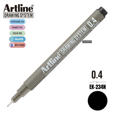 Artline 234 Çizim Kalemi 0.4 Siyah 
