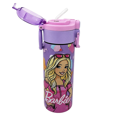 Barbie Çift Fonksiyon Kapaklı Çelik Matara 600 ml 3840