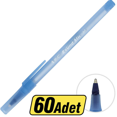 BIC Round Stıc Tükenmez 60lı Kutu Mavi | Yıldızlar
