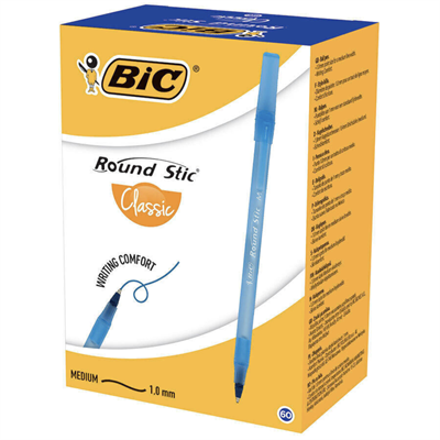 BIC Round Stıc Tükenmez 60lı Kutu Mavi | Yıldızlar