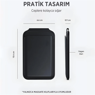 Bix TMW1 MagSafe Pocket Wallet Siyah