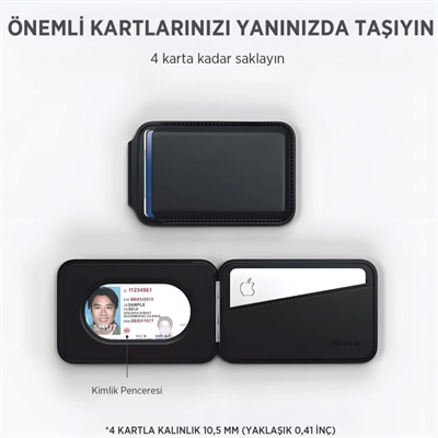 Bix TMW1 MagSafe Pocket Wallet Siyah