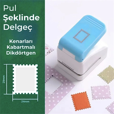 Bu-Bu Şekilli EVA Ve Kağıt Delgeç Kabartmali Pul 23.9 x 28.7 mm