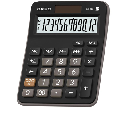 Casio Hesap Makinesi 12 Hane Siyah 