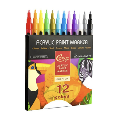 Cengo 12’li Akrilik Marker Kalem Seti Extra Fine