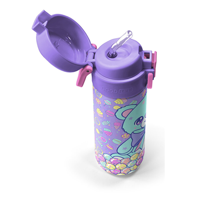 Coral High 38105 Mor Yeşil Ayıcık Desenli Çelik Termos 500 ml