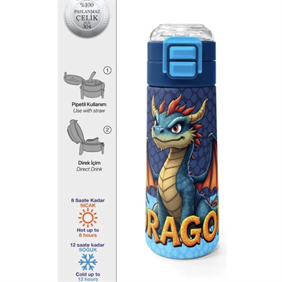 Coral High 38113 Dragon Desenli Çelik Termos 500 ml 