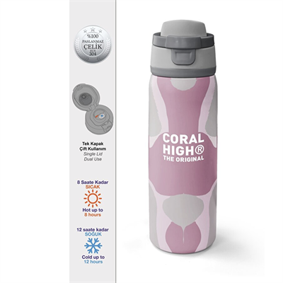 Coral High 38579 Desenli Çelik Termos 800 ml 