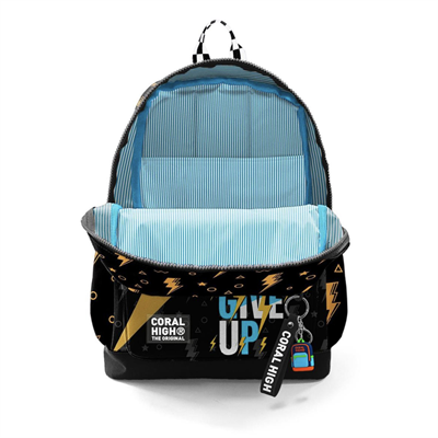 Coral High 33220 Never Give Up Desenli Siyah Sırt Çantası 