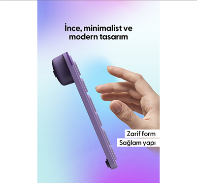 Daxi MK-390 Kablosuz Bluetooth/WiFi Klavye Set Retro Lavanta