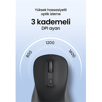 Daxi MX-100 Comfort Plus 2.4 GHz Sessiz Kablosuz Mouse Siyah