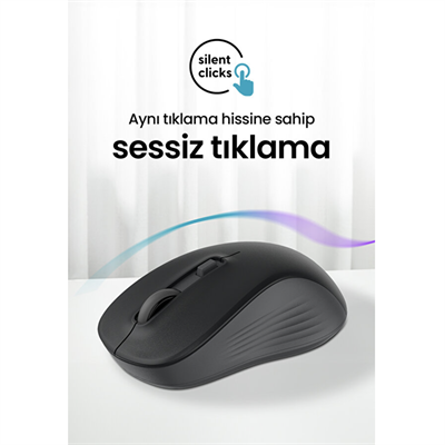 Daxi MX-100 Comfort Plus 2.4 GHz Sessiz Kablosuz Mouse Siyah