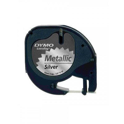 DYMO LETRATAG KAĞIT ŞERİT 12MM*4MT GRİ