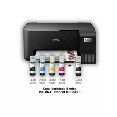 Epson EcoTank L3250 Wi-Fi + Tarayıcı + Fotokopi Renkli Çok Fonksiyonlu Tanklı Mürekkep Püskürtmeli Yazıcı