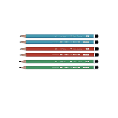 FABER CASTELL KURŞUN KALEM MERCANLI KÖŞELİ 12 Lİ