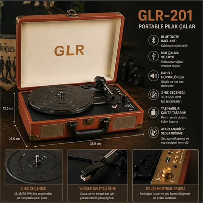 Glrtech Music Player FM GLR-201 Taşınabilir Müzik Çalar