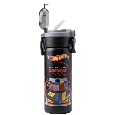 Hot Wheels Çift Fonksiyon Kapaklı Çelik Matara 600 ml 3821
