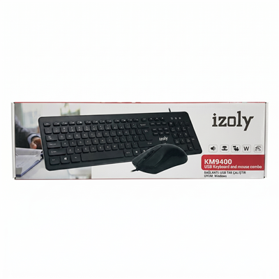 İZOLY KM9400 Q-F KLAVYE MOUSE KABLOLU SİYAH Bilgisayar Aksesuarı