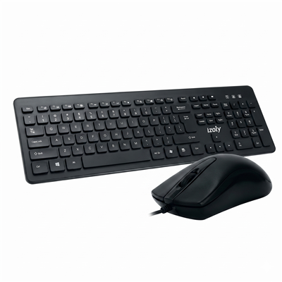 İZOLY KM9400 Q-F KLAVYE MOUSE KABLOLU SİYAH Bilgisayar Aksesuarı