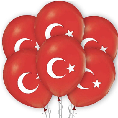 KMP- BANİ BALON BASKILI İÇ MEKAN AY YILDIZ 100 LÜ