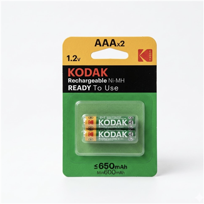 Kodak 650 mAh 2 Adet AAA Şarjlı İnce Pil