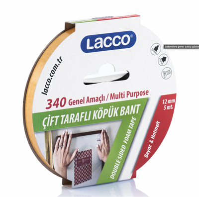 LACCO ÇİFT TaraflıKöpük BANT 12 MM x 5 M 