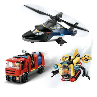 LEGOCity Helikopter, İtfaiye Kamyonu ve Denizaltı Karışımı