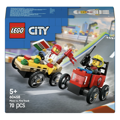 LEGO City Pizza Arabası İtfaiye Kamyonuna Karşı Yarış Arabası Paketi