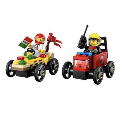 LEGO City Pizza Arabası İtfaiye Kamyonuna Karşı Yarış Arabası Paketi