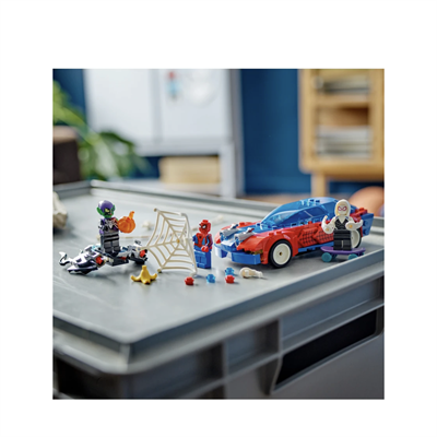 LEGO Marvel Örümcek Adam Yarış Arabası ve Venom Green Goblin