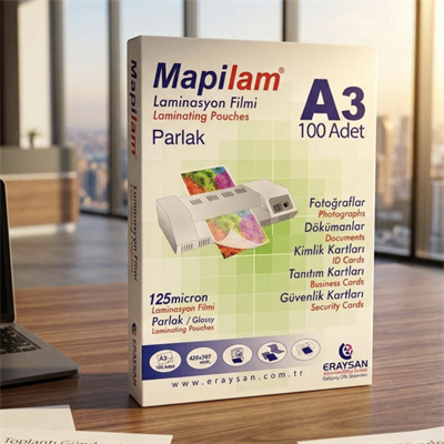 Mapilam A3 Laminasyon Filmi 125 mikron 100 adet  