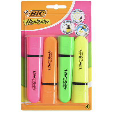 BIC Marking Flat Highlighter 4lü Blister