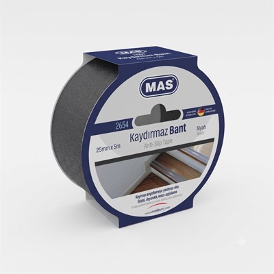 Mas Kaydırmaz Bant 25 mm x 5 m Siyah 