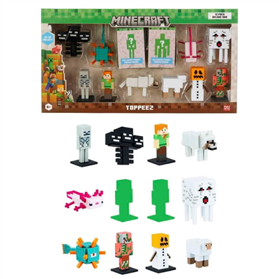 Minecraft 3D Figür Toppeez 12'li Delüks Set Asorti Koleksiyon