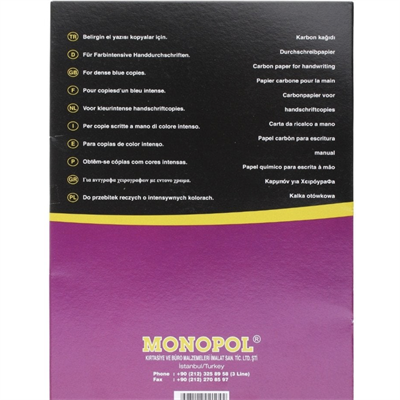 Monopol 3102 A4 Siyah Karbon Kağıdı 100’lü