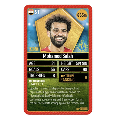 Winning Moves Top Trumps Dünya Futbol Yıldızları 4/6 Kırmızı