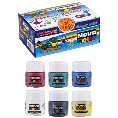 Nova Color Parmak Boyası 6'lı Karışık Renk Okul Boyası Seti Ürünü