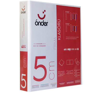 ÖNDER FİRMA KLASÖRÜ 5 CM 4 HALKA BEYAZ