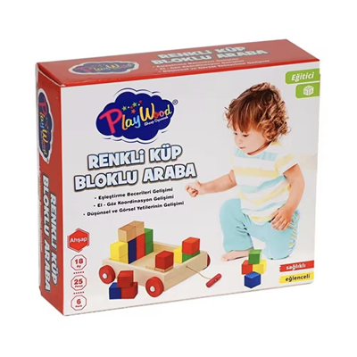 Ony 312 Kutuda Ahsap Renklı Kup Bloklu Araba