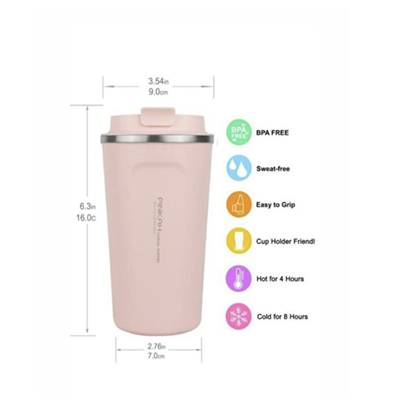 Pinkah 500 ML Termos Bardak Matara - Günlük Kullanım