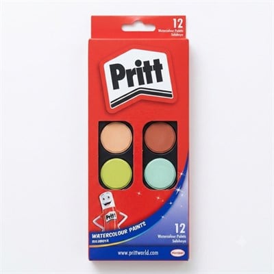 Pritt 12 Renk Küçük Tablet Sulu Boya Seti  