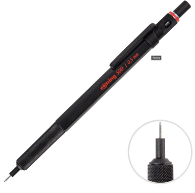 Rotring 500 Mekanik Kurşun Kalem 0,5 mm Siyah 