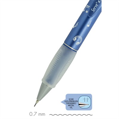 Serve Deep Pre Met. Mek. Desen 0.7 mm K.VİOLET Müzik Versatil Kalem