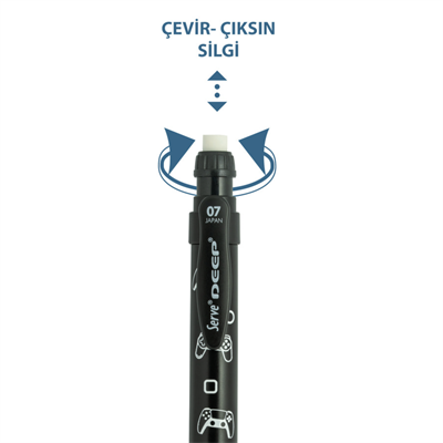 Serve Deep Pre Met. Mek. Desen 0.7 mm MR.SİYAH Oyun Versatil Kalem