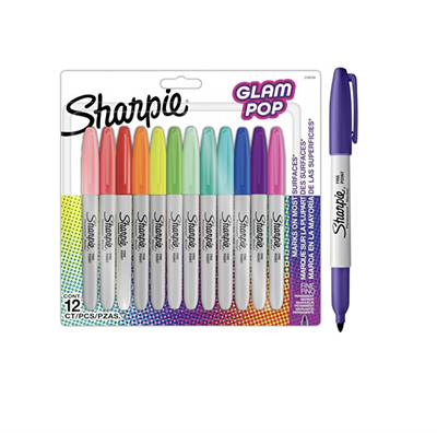 Sharpie Fine Permanent Markör Glam Pop 12li 