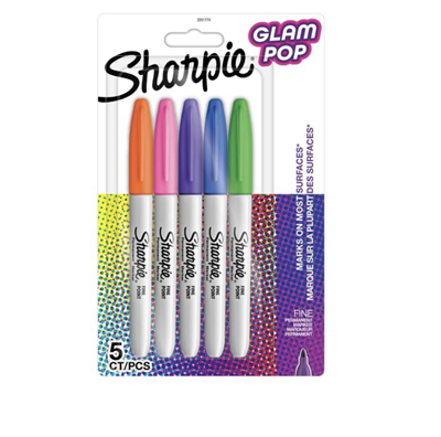 Sharpie Fine Permanent Markör Glam Pop 5li 
