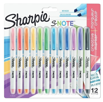 Sharpie S-Note Kesik Uç Kreatif Markör 12li 